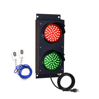4 Inch Diameter Lens LED Stop & Go Loading Dock Traffic Light , 2 Color, Wireless Control Key Fob, Power Cord (Plug & Play)
