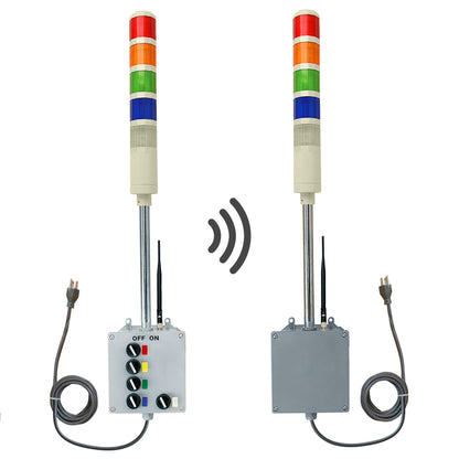 Wireless Andon Tower Lights Transmitter and Receiver Bundle, 700ft Range