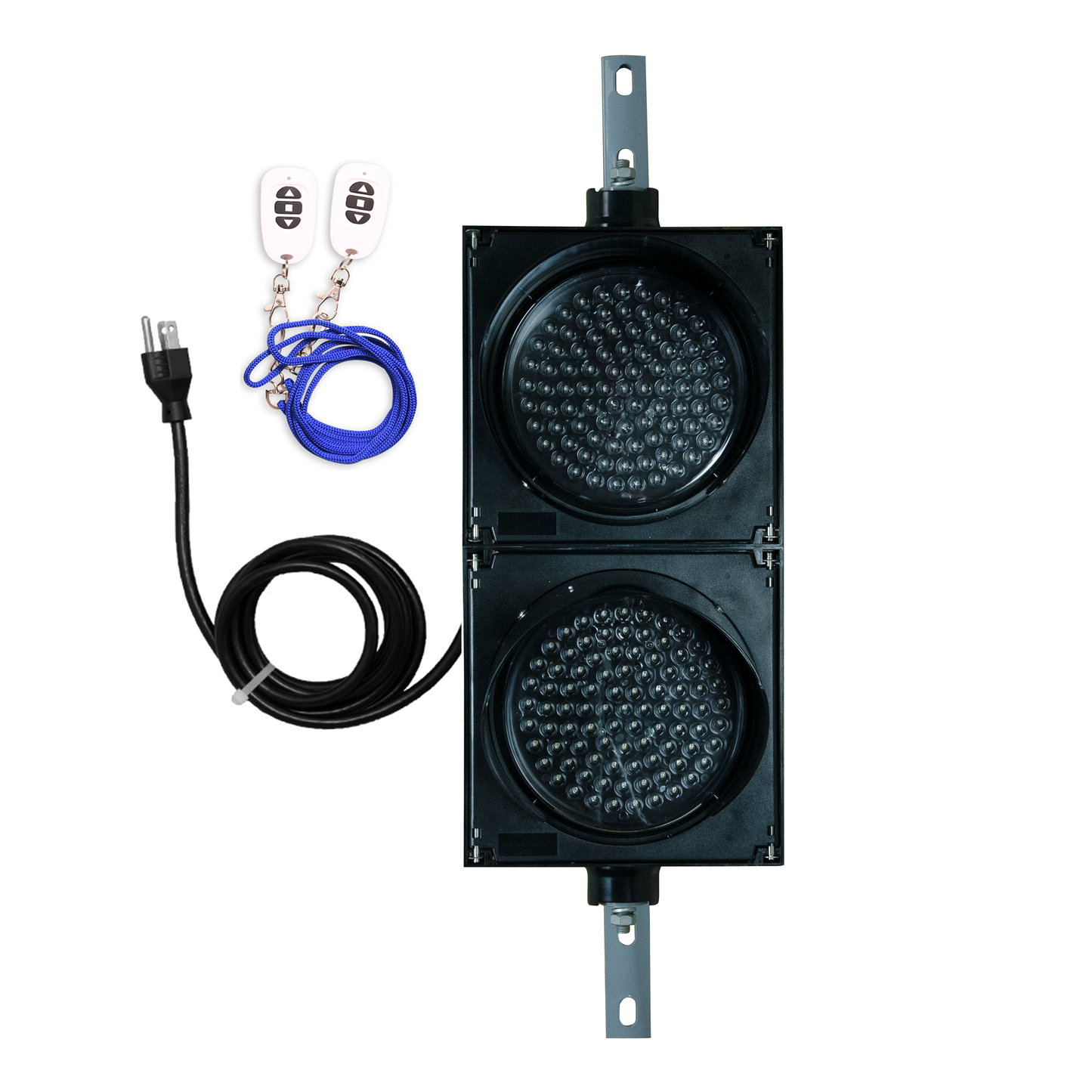 8 Inch Diameter Lens LED Stop & Go Loading Dock Traffic Light, 2 Color, RED/GREEN, Wireless Key Fob, Power Cord (Plug & Play)