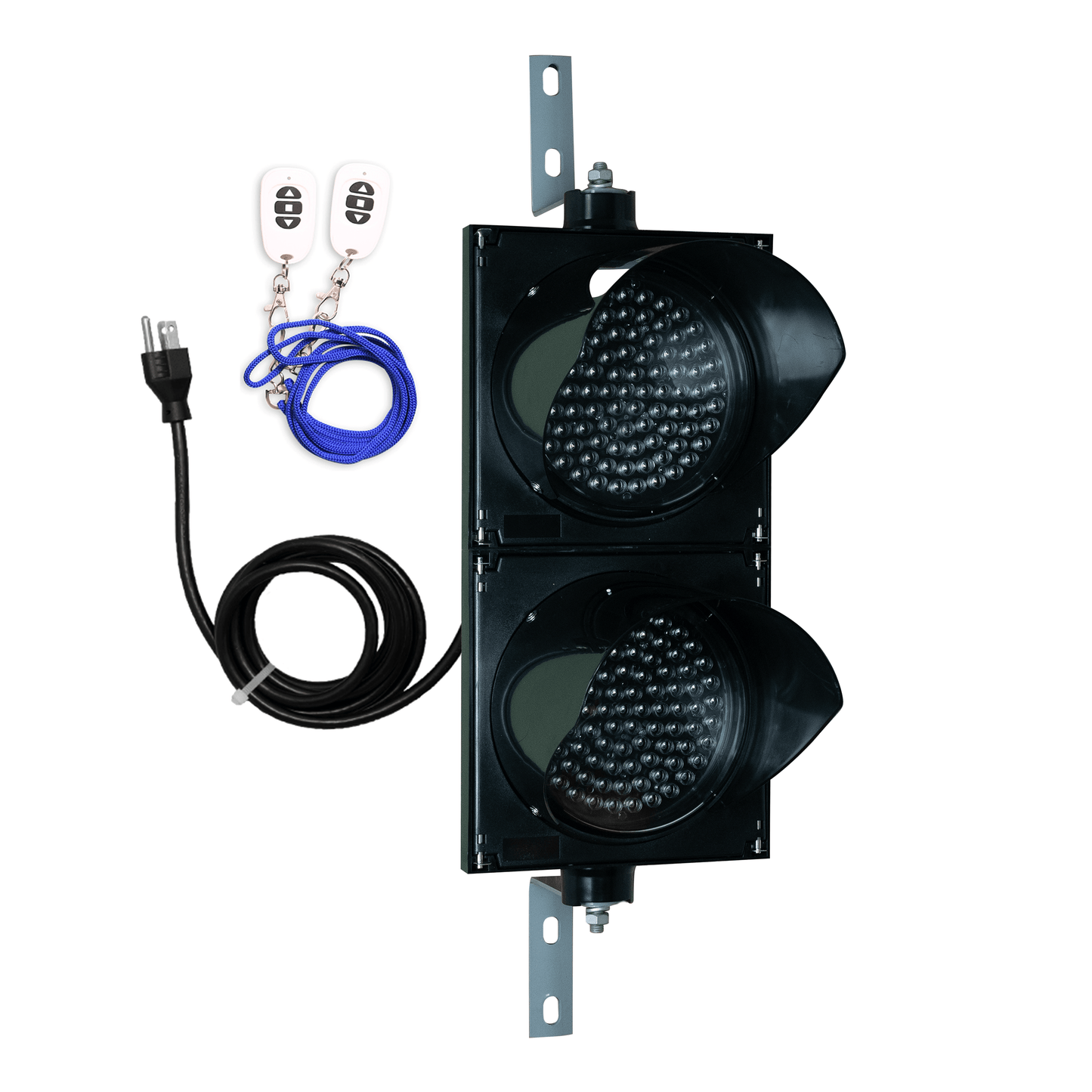 8 Inch Diameter Lens LED Stop & Go Loading Dock Traffic Light, 2 Color, RED/GREEN, Wireless Key Fob, Power Cord (Plug & Play)