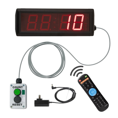 2.3 Inch LED timer with count/reset control box with remote and power cord.
