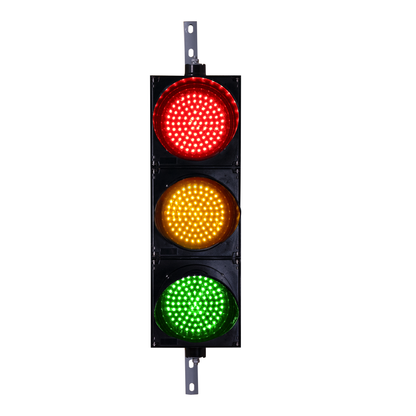 Triple 8 inch red, amber and green wireless traffic light with black key fob set on a white background.
